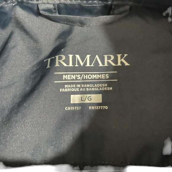 Trimark Mens Navy Lightweight Windbreaker Jacket Hooded Outdoor Hiking Large - Picture 3 of 11